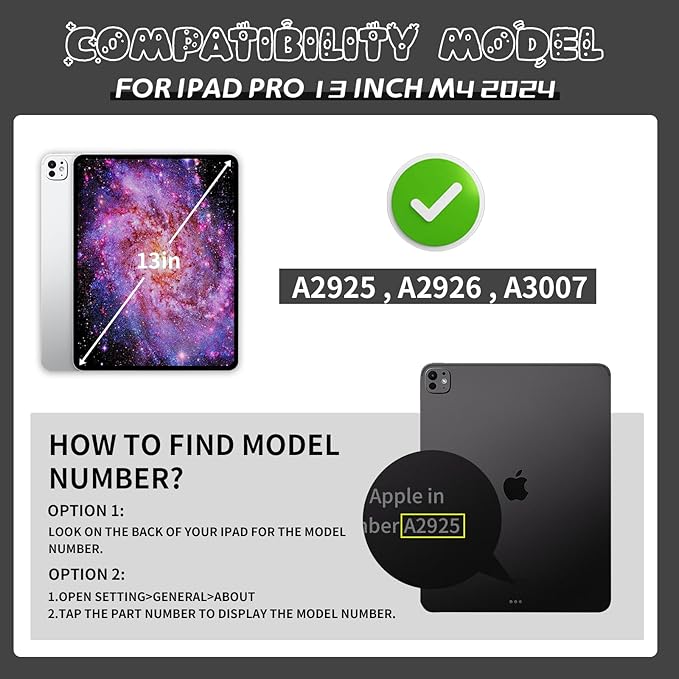 for iPad Pro 13 inch Case 2024, Shockproof Kids iPad 13 Pro Case, Protective Cover for iPad Pro 13 M4 with Pencil Holder, Anti-Slip Handle Stand, Black