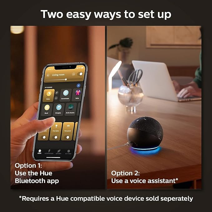 Philips Hue Smart 60W G40 Filament LED Bulb - White Ambiance Warm-to-Cool White Light - 1 Pack - 550LM - E26 - Indoor - Control with Hue App - Works with Alexa, Google Assistant and Apple Homekit