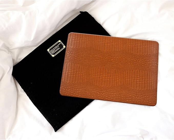 DTangLsm for Crocodile MacBook Pro 14 inch Case M5 2026-2021 M4 M3 M2 M1 A3426 A3427 A3434 A3112 A3185 A3401 A2918 A2992 A2779 A2442, Alligator Skin Textured Leather Hard Case+Keyboard Cover, Brown