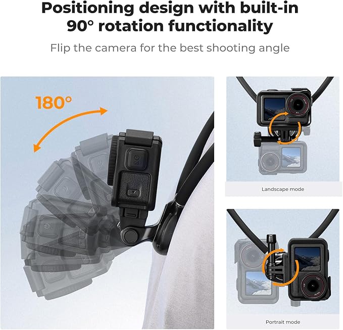 K&F Concept Neck Mount with Air Cushion, Camera POV Mount for Hands-Free POV Vlogging for GoPro Hero 13/12/11/10/9/8/7/6/5/4/MAX, Insta 360 Ace Pro 2, DJI Osmo 360 Nano Action 3/4/5 Pro, AKASO