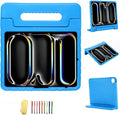 Kids Case for iPad Pro 13 inch M5/M4 (2025/2024) with Pencil Holder/Convertible Handle Stand Shockproof Slim Lightweight Cute Soft EVA Heavy Duty Rugged Kickstand Cover for Children, Blue