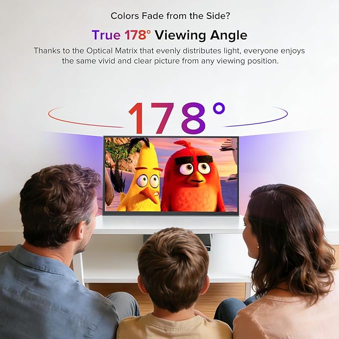 UPERFECT 18.5" Portable Monitor, NxtLED™ Eye Care Display, 120Hz FHD 1080P, 145% sRGB, Anti-Glare Matte Screen, Flicker-Free Low Blue Light, with Stand & VESA for Laptop, PC, Mac, Phone & Game Console
