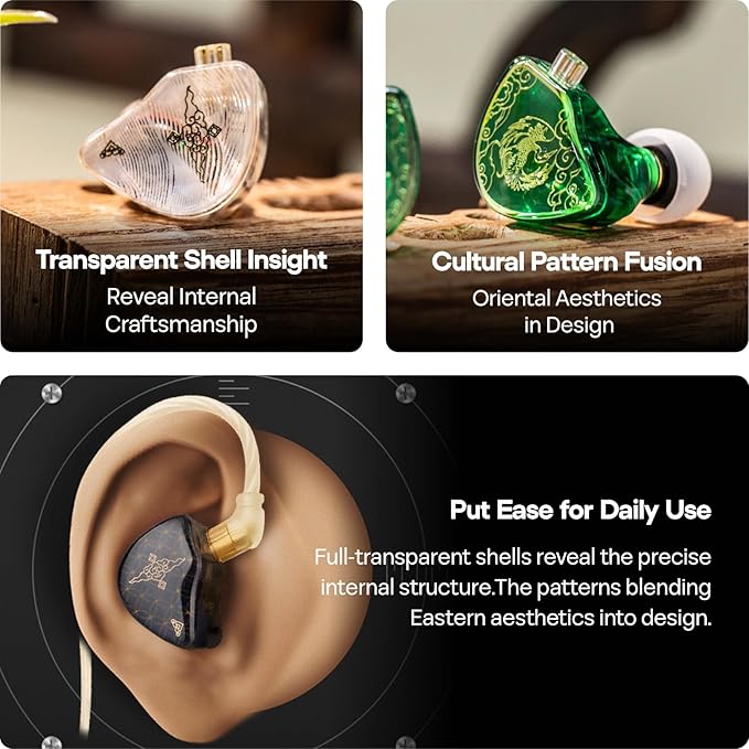 Linsoul TANGZU Wan’er S.G HiFi 10mm Dynamic Driver PET Diaphragm in-Ear Earphone with Ergonomic Shape, Detachable Recessed 2Pin OFC Braided Cable for Audiophile Musician DJ Stage(Black, Without Mic)