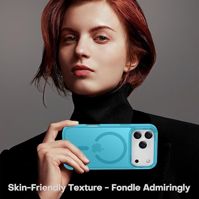Newfuture Magnetic for iPhone 17 Pro Max Case [Compatible with Magsafe] [Military Grade Drop Protection] Translucent Matte Anti-Scratch Shockproof Protective Phone Cover 6.9 Inch, Lake Blue