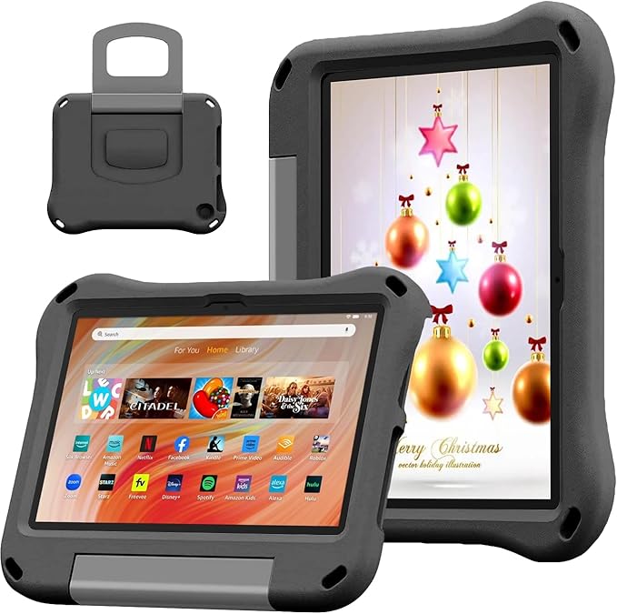 10 inch Tablet Case for Kids,(Compatible with 13th/11th Gen 2023/2021) (Incompatible with iPad Samsung 10 inch Tablet),Light Weight Shock Proof Convertible Handle Stand Kids Case (Black)