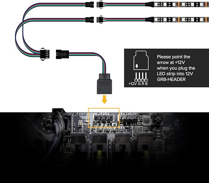 BTF-LIGHTING PC RGB Strip 2PCs 19.7in for 12V 4Pin LED Headers for ASUS Aura Sync, Gigabyte RGB Fusion, MSI Mystic Light