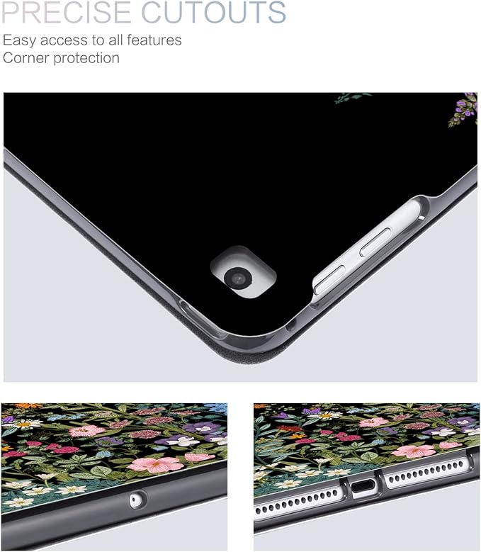 for iPad Air 2/1 Case 2014/2013, for iPad 5Th/6Th Generation Case 2017/2018 9.7-inch, Auto Wake/Sleep, Adjustable Stand, Flowers