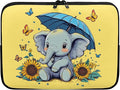 Sunflower Elephant Computer Sleeve for Women Laptop Sleeve 17inch Neoprene Laptop Covers with Padded Compartment Lap Top Case Teen Girls Cute Computer Carrying Bag