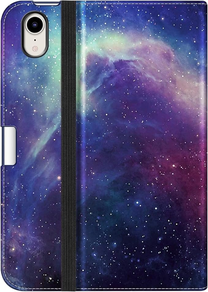 Fintie Folio Case for iPad Mini 7 (A17 Pro, 7th Generation) 2024 / iPad Mini 6 (6th Gen) 8.3 Inch, Multi-Angle Smart Stand Cover with Pencil Holder & Pocket, Auto Sleep/Wake, Galaxy