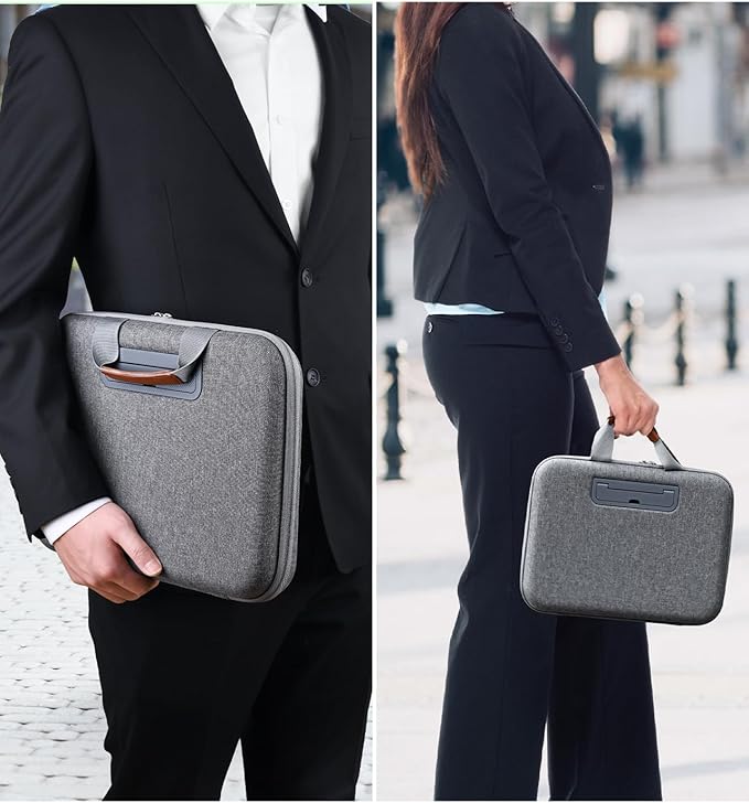 Hard Laptop Case 14 Inch for HP Dell Lenovo ASUS Acer - 2 in 1 Laptop Sleeve & Lap Desk with Stopper and Book Clip - Shockproof Waterproof 15.3 MacBook Air M4 M3 Case - Gray