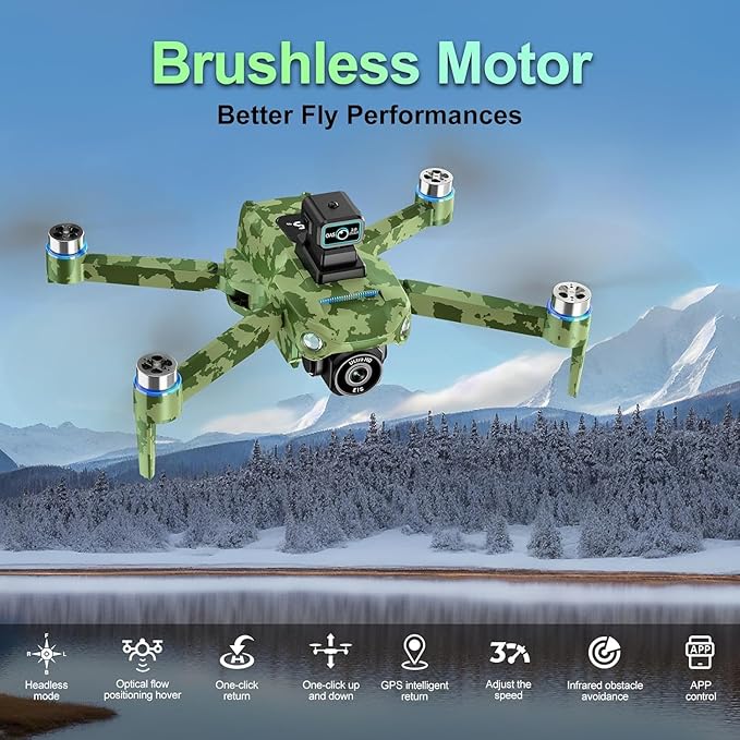 4K GPS Drone with Camera for Adults - 5G Remote Controller with 5.9 Inch Screen,Under 249g，Obstacle Avoidance, 60 Min Flight, Foldable Drone for Adults Beginners.（camouflage）