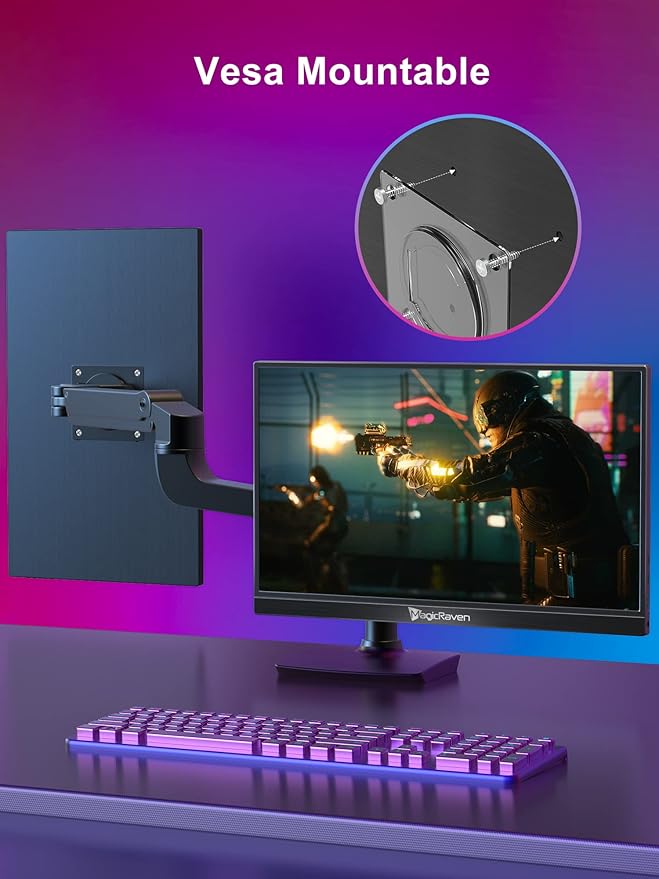 MAGICRAVEN 144HZ Portable Gaming Monitor, 17.3" 1080P Laptop Monitor, Dual USB C HDMI Second Computer Screen, VESA Gaming Display with Speakers, Travel Monitor for PS4/5 Xbox Switch MAC PC Phone