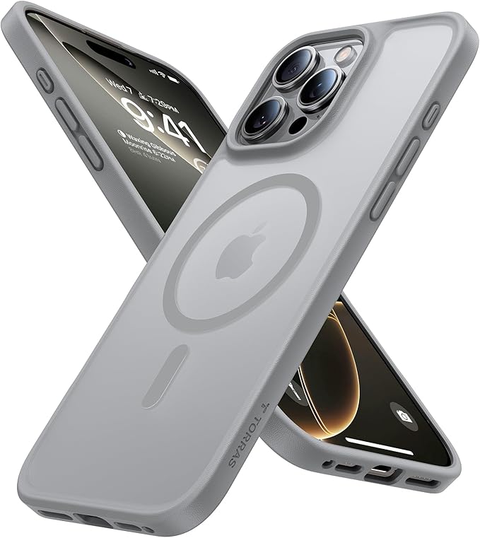 TORRAS Magnetic Shockproof for iPhone 16 Pro Max Case, [4X Military-Grade Protection] [Compatible with MagSafe] Translucent Case for iPhone 16 Pro Max Anti-Scratch Guardian 6.9"