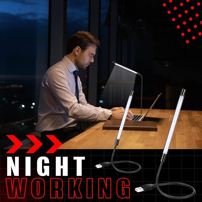 Mudder Portable USB Laptop Light - Flexible Stick Dimmable Touch Switch LED White Lamp for Laptop Computer PC (Black)