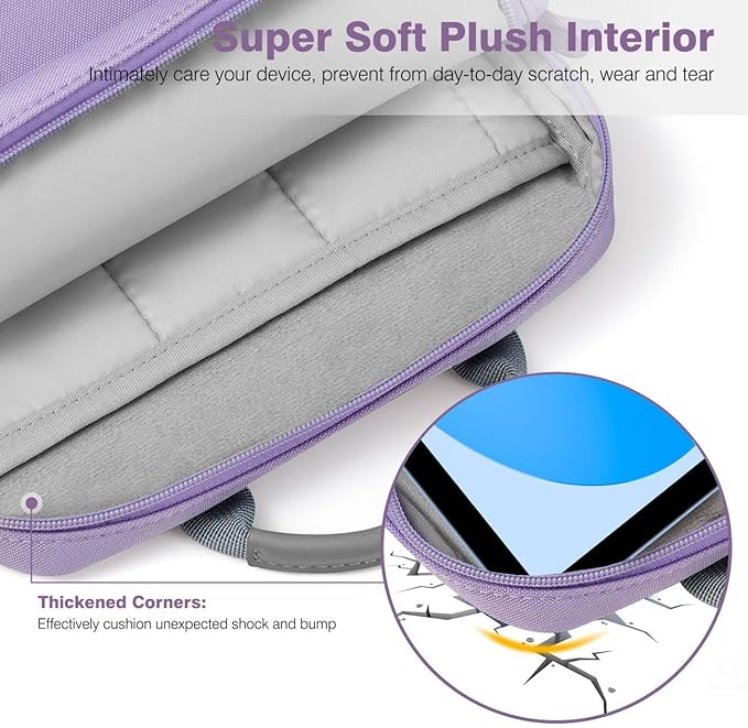 Dadanism 9-11 Inch Tablet Sleeve Bag Carrying Case with Shoulder Strap for iPad (A16) 11", iPad 10th Gen 10.9", iPad Air M4/Pro M5 11", iPad 9/8/7th 10.2", Galaxy Tab A11+ Plus 11", Grey Purple