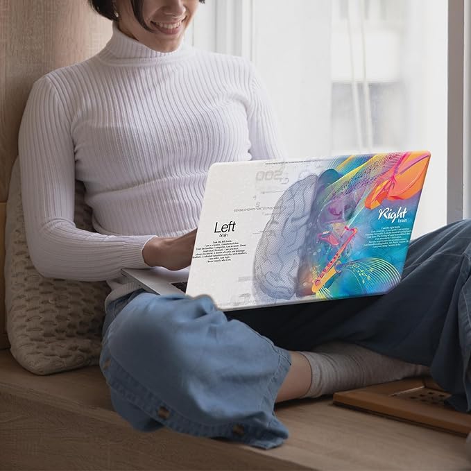 Compatible with MacBook Air 13 inch Case 2022 2021 2020 2019 2018 Release M1 A2337 A2179 A1932 Retina Display Touch ID, Plastic Hard Shell Case & Keyboard Cover, Left Right Brain