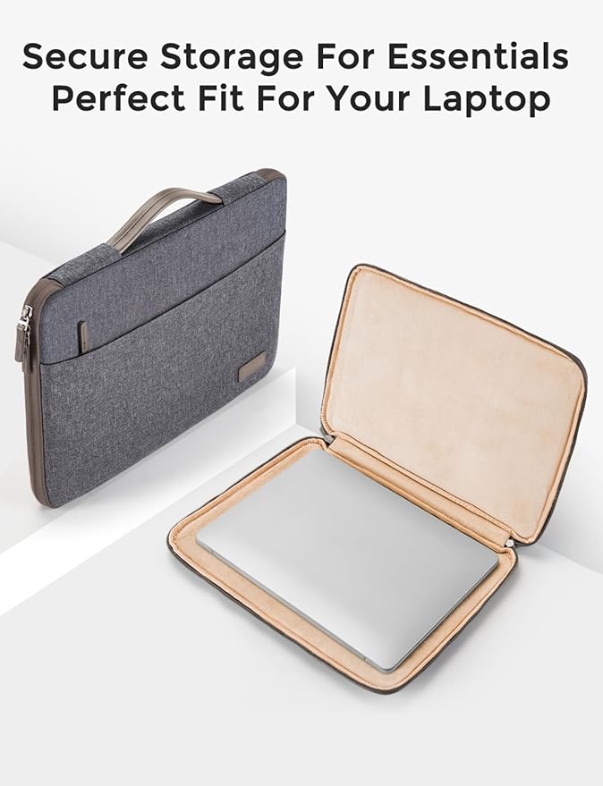 DOMISO 15.6 inch Laptop Case Sleeve Protective Cover Compatible with 16 inch MacBook Pro M4 M3 M2/Pro Max,15.6-16 inch HP Dell ASUS Lenovo Chromebook,Waterproof Computer Cases Bag,Dark Grey