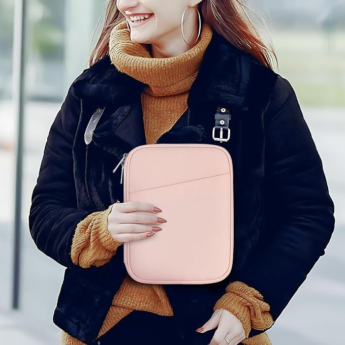 Dadanism 8-9 Inch Tablet Sleeve Bag Carrying Case for iPad mini 7th/6th 8.3", iPad mini 7.9", Galaxy Tab A7 Lite/A9 8.7", ‎Remarkable Paper Pro Move 7.3" 2025, Tab M8 8", Tab M9 9", Pink