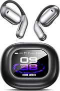 Open Ear Bluetooth 5.4 Earbuds -Bone Conduction Headphones 2025 New Intelligent Touch Screen Ultra Comfy Over The Ear Bluetooth Earbuds with Earhooks IPX7 Waterproof for Exercise 9