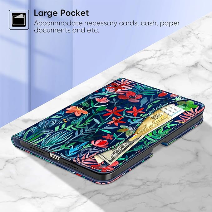 Fintie Folio Case for iPad Mini 7 (A17 Pro, 7th Generation) 2024 / iPad Mini 6 (6th Gen) 8.3 Inch, Multi-Angle Smart Stand Cover with Pencil Holder & Pocket, Auto Sleep/Wake, Jungle Night