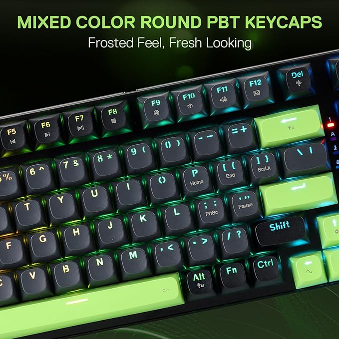 Redragon K740 98 Keys Wired RGB Gaming Keyboard, 95% PBT Mechanical Keyboard w/Solid Aluminum Base, Dedicated Knob Control & Hot-Swap Socket, Custom Linear Switch
