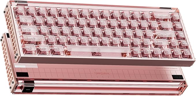 MelGeek MADE68 Ultra+ Wired Gaming Keyboard, Magnetic Keyboard with Hall Effect, 65% Compact Rapid Trigger, Hot-Swappable, RGB Snap Tap & Adjustable Actuation, HIVE Custom, Aluminum Case-Jelly Pink
