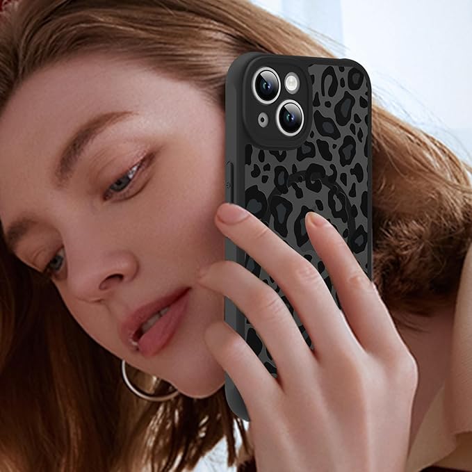 KANGHAR Case for iPhone 14 Plus Phone Case [Compatible with Magsafe] Leopard Printed Pattern Cute Cheetah Protective Magnetic Case for Girls Women Men 6.7"