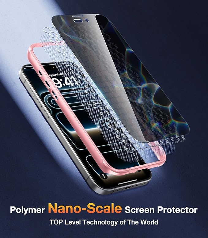 Diaclara Magnetic Designed for iPhone 17 Pro Case 6.3'' [Full Camera Protection] Full Body Bumper,[Compatible with MagSafe] Phone Case w/Built-in Privacy Screen Protector,Pink