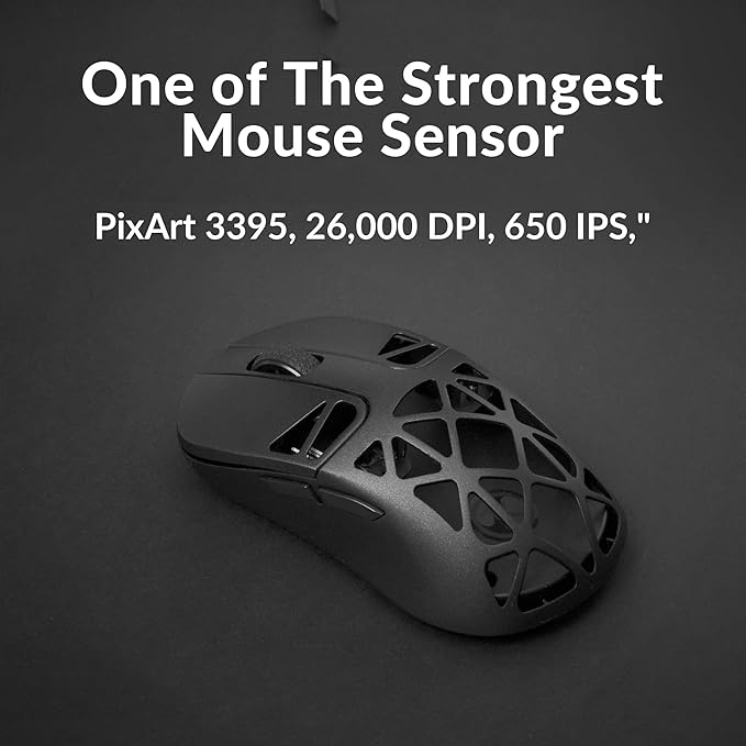 Keychron M3 Mini 4K Wireless Bluetooth 5.1/2.4 GHz/Wired Optical Mouse, Ultra-Lightweight 65g Programmable PixArt 3395 Sensor with up to 26,000 DPI/ 650 IPS for Windows Mac Linux - Metallic Black