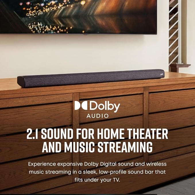 Polk Audio Signa S3 Sound Bar for TV & Wireless Subwoofer with Built-in Chromecast & Google Assistant, Low-Profile Design, Works with 8K, 4K & HD TVs, Bluetooth and Wireless Streaming