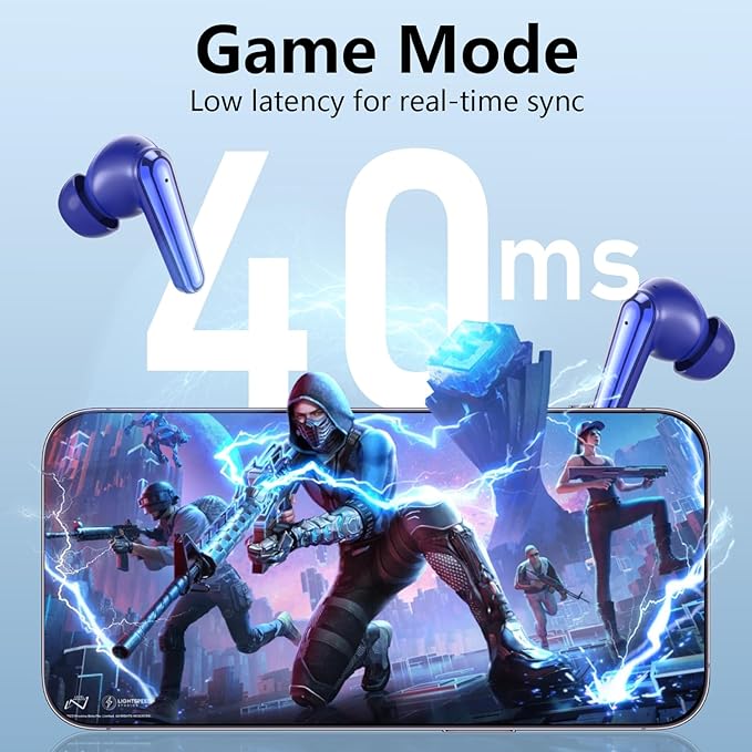 Active Noise Cancelling Wireless Earbuds with 60 Hour Long Battery Life,Bluetooth 5.4 in-Ear Earphones,Multi-Device Pairing,Enhanced Clear Call,Hi-Fi Stereo Ear Buds for Sport Walk