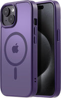Tigowos for iPhone 15 Magnetic case Fits MagSafe 15FT Drop Resistant Anti-Yellowing Heavy Duty Shockproof Back Cover Fits iPhone 15 Phone Cases 6.1"，Deep Purple