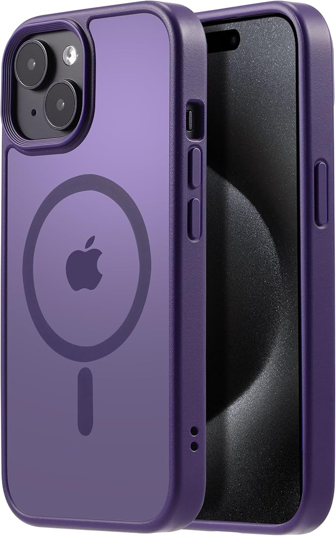 Tigowos for iPhone 15 Magnetic case Fits MagSafe 15FT Drop Resistant Anti-Yellowing Heavy Duty Shockproof Back Cover Fits iPhone 15 Phone Cases 6.1"，Deep Purple