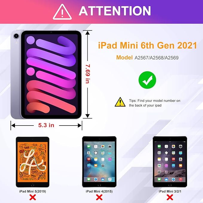 DTTO for iPad mini 7th (A17 Pro) 2024/iPad Mini 6th Generation Case 2021 8.3 Inch, Premium Leather Business Folio Stand Cover for Mini 7/6 with Pencil Holder-Multiple Viewing Angles, New Light Blue