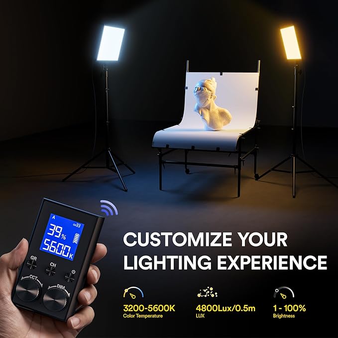 RAELNO PLV-S192 Led Video Light and VL-S300K LED Video Lighting Kit with Remotes anf Stands Phone Clip for Live Streaming Video Calls Photography