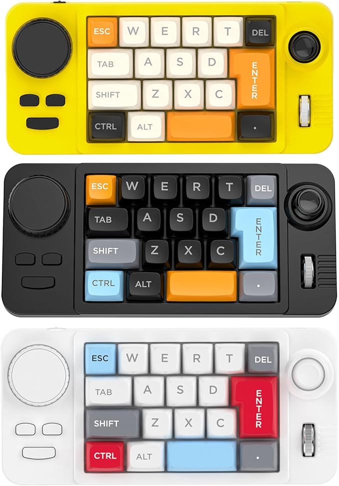 UncleS Double Scroll Wheel Mechanical Keyboard 19 Key Small Keypad Color Backlits Programmable Joystick Hot Swappable Switches Space Saving Macroed Gaming Keyboard