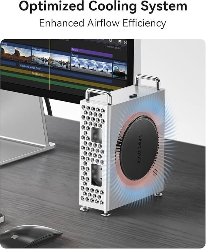 ORICO MiniPro Aluminum Stand for Mac mini M4/M4 Pro, Vertical Mount Holder Case, Durable Mini PC Accessories for Mac mini M4 (MS10)