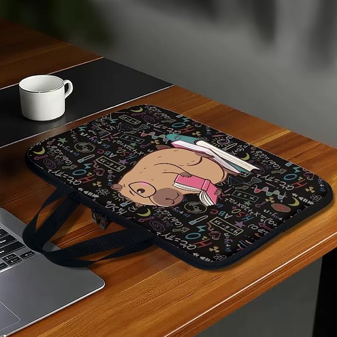 Capybara Formula 10 Inch Laptop Sleeve Protective Laptop Case Tote Bag with Zipper for Women Men Handbag Tablet Carrying Case Shoulder Bag for Business Travel Back to School Supplies