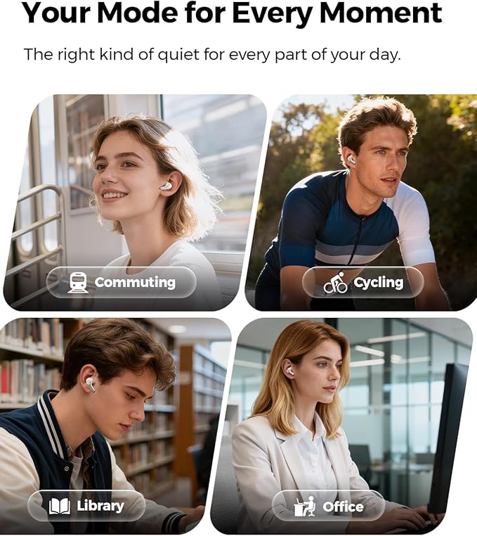 SoundPEATS C30 Hybrid ANC Earbuds, LDAC Hi-Res Audio, 52H Playtime, 52dB Adaptive Noise Cancelling Wireless Earbuds, 6-Mic Clear Call, 12mm Driver, Bluetooth 6.0, Multi-Point, IP54 - Beige