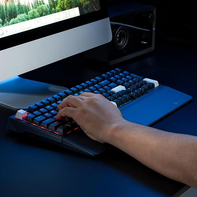 Hexgears Wireless Mechanical Keyboard with Wrist Rest,Tri-Mode BT5.0/2.4GHz/USB-C Hot Swappable Custom Keyboard,Pre-lubed Linear Switches,RGB Backlit Computer Gaming Keyboards for PC/Tablet/PS/Xbox