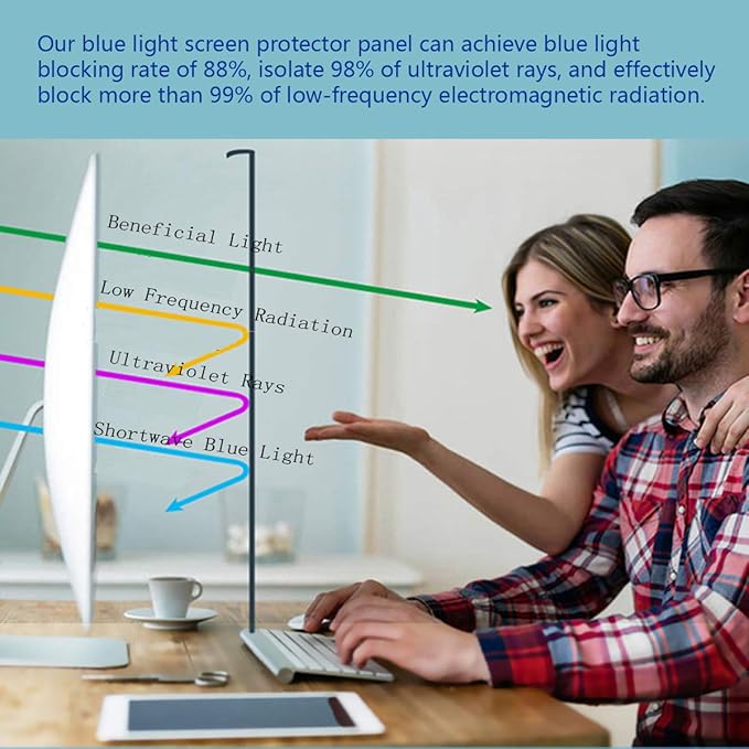 Blue Light Screen Protector for 23-24 Inch LED PC Monitor, Scratch-Resistant Computer Screen Blue Light Blocker, Filter - 2 Pack (W 21.3" x H 13.4")
