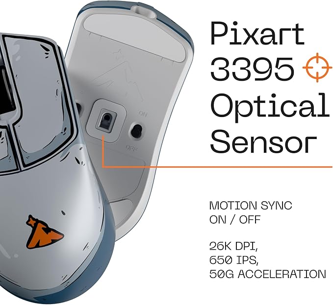 Higround Yuma Wireless Mouse - CELSHADE, Lightweight Gaming Mice, PIXART 3395 Sensor, 26K DPI, 650 IPS, 50G Acceleration, Up to 70 Hours Battery Life, 4KHz Wireless Polling Rate with Motion Sync