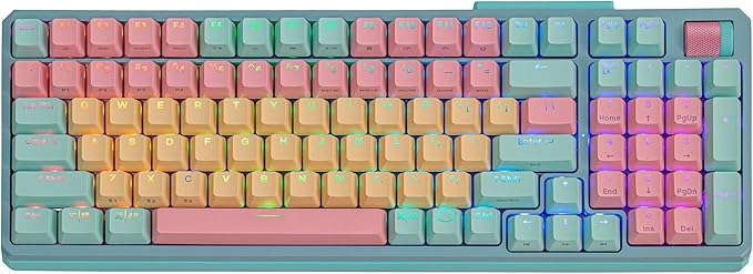 Cooler Master MK770 Macaron Wireless Mechanical RGB Gaming Keyboard, Kailh Box V2 Click White Switches, Gasket Structure, Hot-Swappable, Bluetooth|2.4GHz, Tactile 3-Way Dial, QWERTY (MK-770-MCKW1-US)