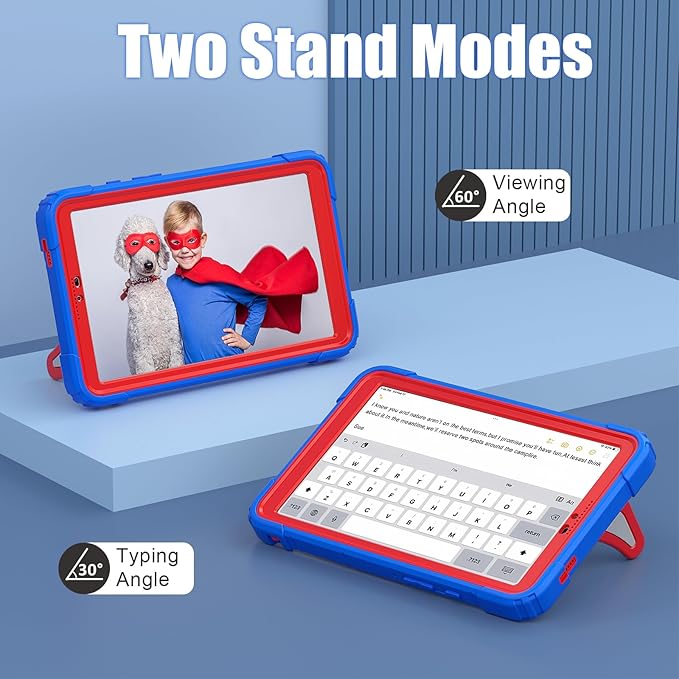AKABEILA Compatible with Samsung Galaxy Tab A11+ 2025 11 inch Tablet Case，Lightweight Shockproof Rugged Protective Cover with Kickstand for Kids Children Boys Babies Blue Red