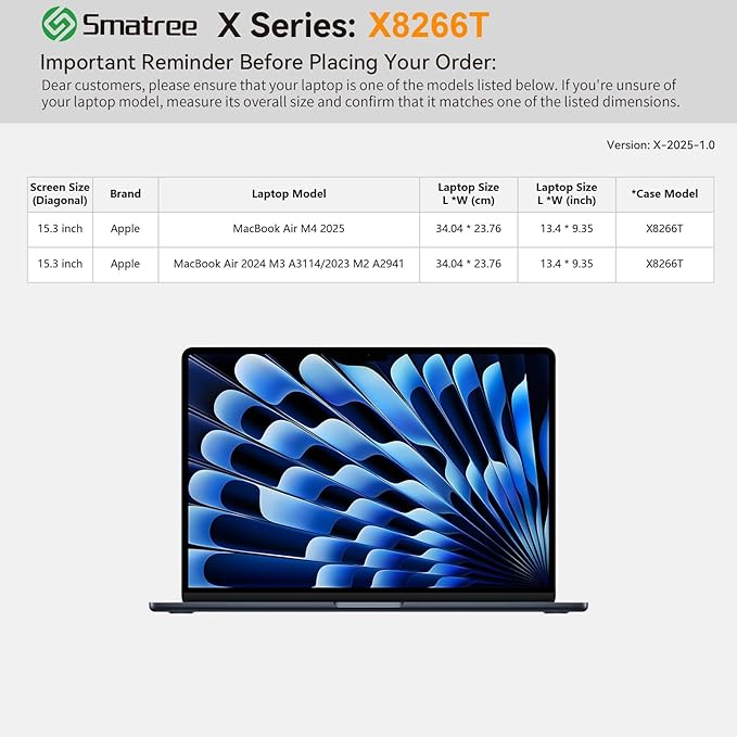 Smatree Hard EVA Protective Sleeve Case Compatible for 15.3 inch Apple MacBook Air 15 M5 2026/M4 2025/M3 Chip 2024/ M2 Chip 2023,MacBook Air A3114/A2941 Laptop and Anti-Shock Bag, Green (X8266TG)