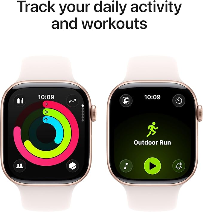 Apple Watch Series 11 [GPS + Cellular 46mm] Smartwatch with Rose Gold Aluminium Case with Light Blush Sport Band - M/L. Sleep Score, Fitness Tracker, Health Monitoring with AppleCare+ (2 Years)
