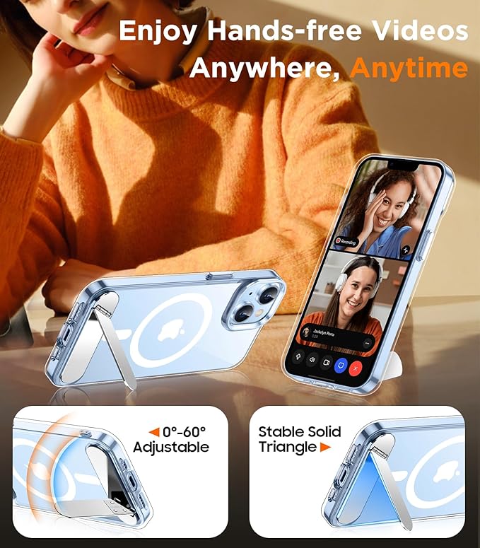 Magnetic Compatible with iPhone 14 Case/iPhone 13 Case,[Built-in Invisible Kickstand][Compatible with MagSafe] [Military Grade Shockproof] Slim Thin Phone Case for iPhone 14/13 6.1"