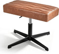VECELO Under Desk Footrest, PU Ergonomic Foot Rest with Comfort Padding, Height Adjustable for Relieving Leg Pain, Stiffness, and etc, Brown