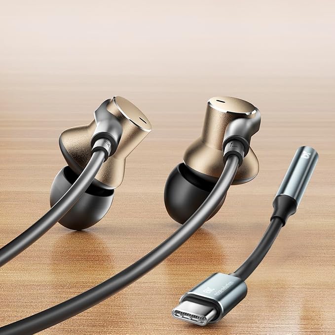 Wired Earbud In Ear Headphones With Mic Noise-canceling Call,Deep bass Hi-Fi Noise Cancellation Earbuds Wired Immersive Bass Dual-unit Earphones compatible with iPhone 15 16 17 Pro Max Air Android etc