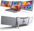 Laptop Screen Extender, 1080P IPS FHD Monitor Extension for 15-17.3" Laptop, Ultra-Thin Portable Triple Portable Monitor with USB-C/HDMI/USB-A,Mac/Windows/Chrome/Android (Grey, 15 Inches)